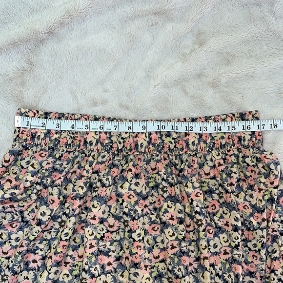 H&M Pink & Blue Floral Print 100% Cotton Skater Style Circle Skirt - Size Large - Picture 5 of 9